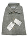Gherardi NWT Size 17.5 Green & White Linen Striped Button up Long Sleeve Shirt Green & White / 17.5