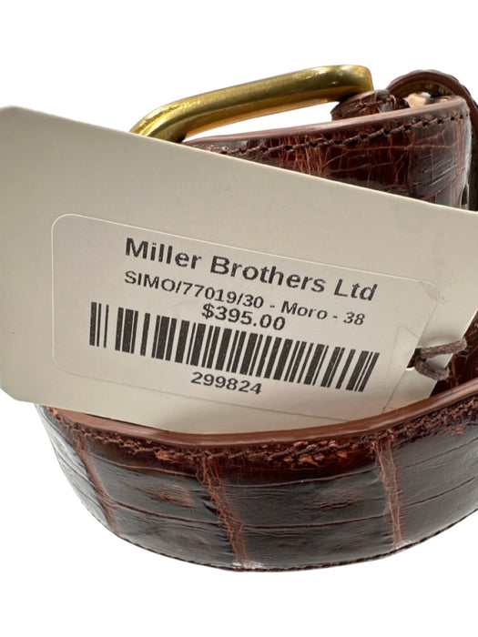 Miller Brothers NWT Brown Crocodile Solid Men's Belt Brown