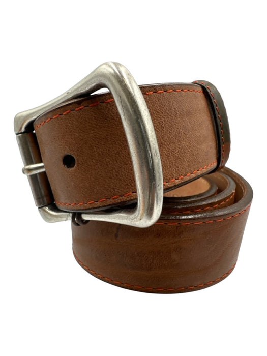 Martin Dingman NWT Brown Leather Solid Men's Belt Brown
