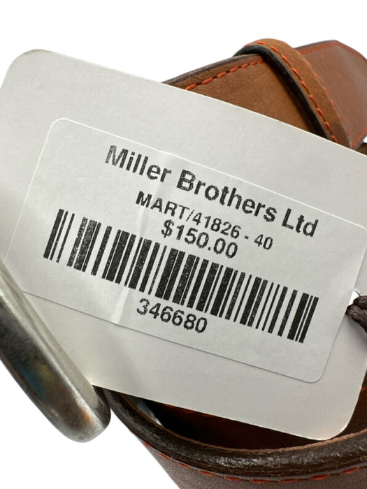 Martin Dingman NWT Brown Leather Solid Men's Belt Brown