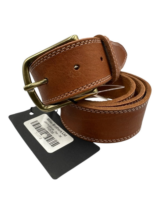 Miller Brothers NWT Brown Leather Solid Men's Belt Brown