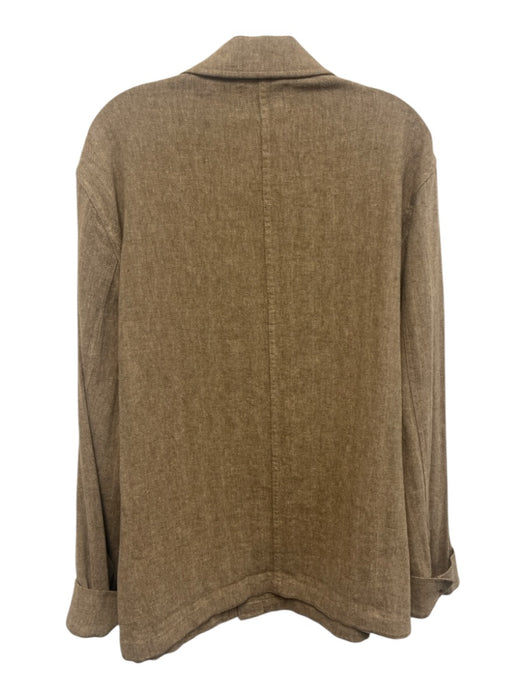 Faherty NWT Size L Tan Linen Blend Harringbone Buttons Men's Jacket Tan / L