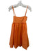 Zara Size S Orange Cotton Blend Spaghetti Strap Ribbed Mini Dress Orange / S