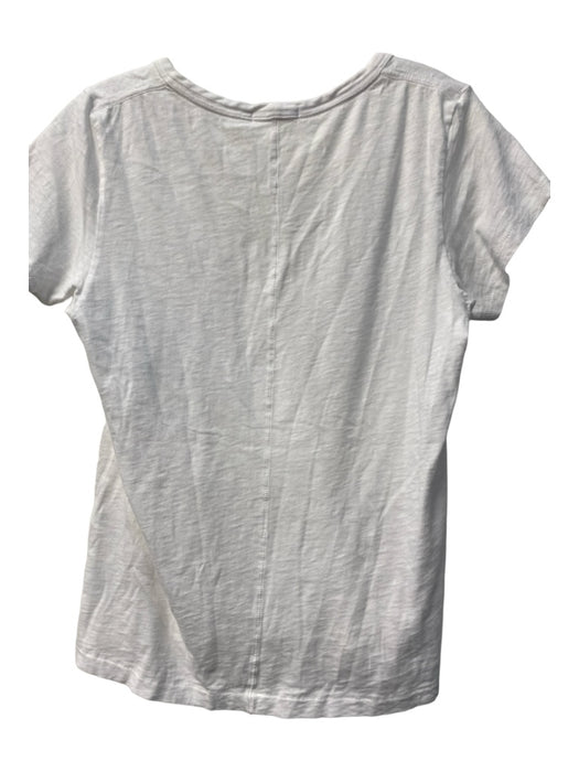 Rag & Bone Size M White Pima Cotton Deep Round Neck Short Sleeve Heathered Top White / M