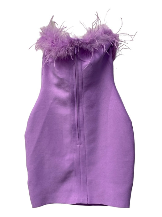 Superdown Size XXS Lavender Polyester Strapless seam detail Feather Mini Dress Lavender / XXS