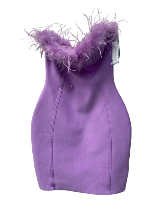 Superdown Size XXS Lavender Polyester Strapless seam detail Feather Mini Dress Lavender / XXS