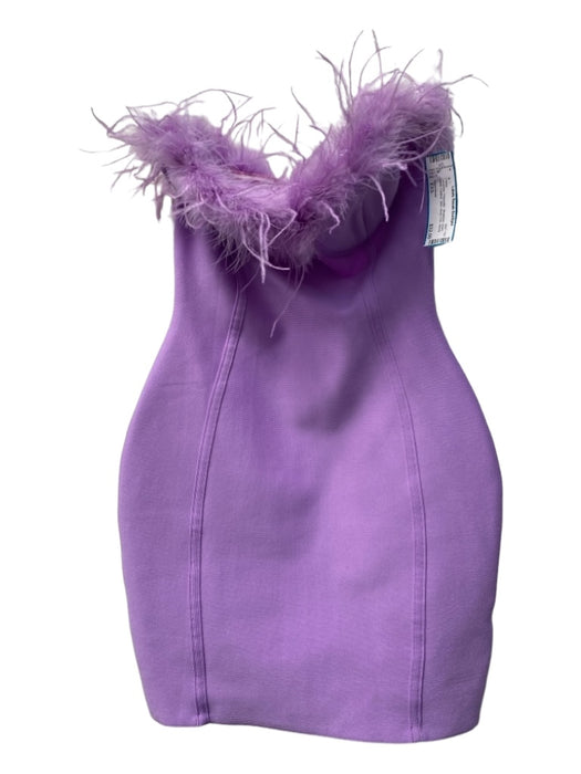 Superdown Size XXS Lavender Polyester Strapless seam detail Feather Mini Dress Lavender / XXS