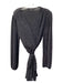 Fraiche Size S Black & Silver Nylon V Neck Long Sleeve Shimmer Above Knee Dress Black & Silver / S