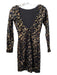 Dress the Population Size XS Black & Gold Polyester Boat Neck Low Back Dress Black & Gold / XS