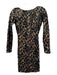 Dress the Population Size XS Black & Gold Polyester Boat Neck Low Back Dress Black & Gold / XS