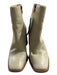 Vince Camuto Shoe Size 5.5 Cream Leather Square Toe Block Heel Side Zip Booties Cream / 5.5