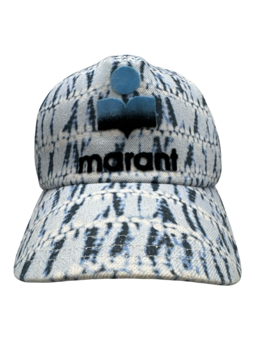 Isabel Marant Blue & White Cotton Tie Dye Velcro Baseball Hat Blue & White / One Size