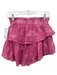 Loveshackfancy Size XS Pink Cotton Lace Trim Tie Dye Tiered Mini Skirt Pink / XS