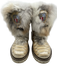 New Italian Shoes Shoe Size 36 Tan, Cream, Grey Rabbit Fur Croc Embossed Boots Tan, Cream, Grey / 36