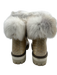 New Italian Shoes Shoe Size 36 Tan, Cream, Grey Rabbit Fur Croc Embossed Boots Tan, Cream, Grey / 36