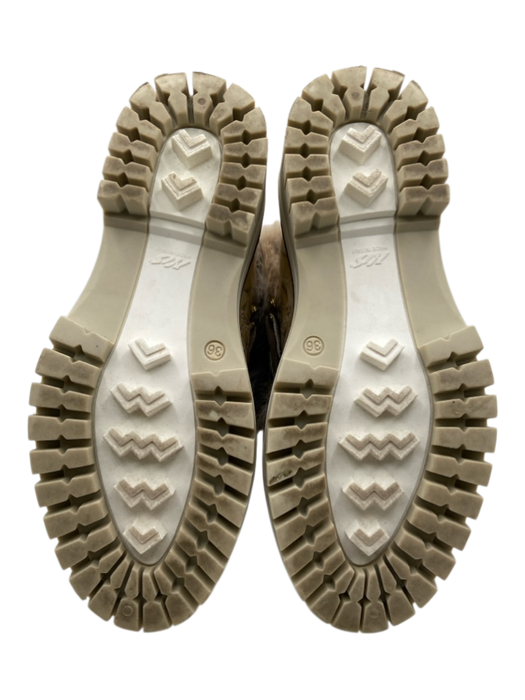 New Italian Shoes Shoe Size 36 Tan, Cream, Grey Rabbit Fur Croc Embossed Boots Tan, Cream, Grey / 36