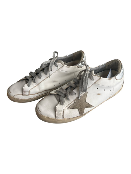 Golden Goose Shoe Size 38 White Leather Low Top lace up Sneaker Shoes White / 38