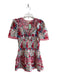 Love Shack Fancy Size P Pink & Multi Cotton V Neck Floral Print Lace Hem Dress Pink & Multi / P