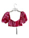 White Fox Size XXS Red & Pink Polyester Square Neck Floral Short Puff Sleeve Top Red & Pink / XXS