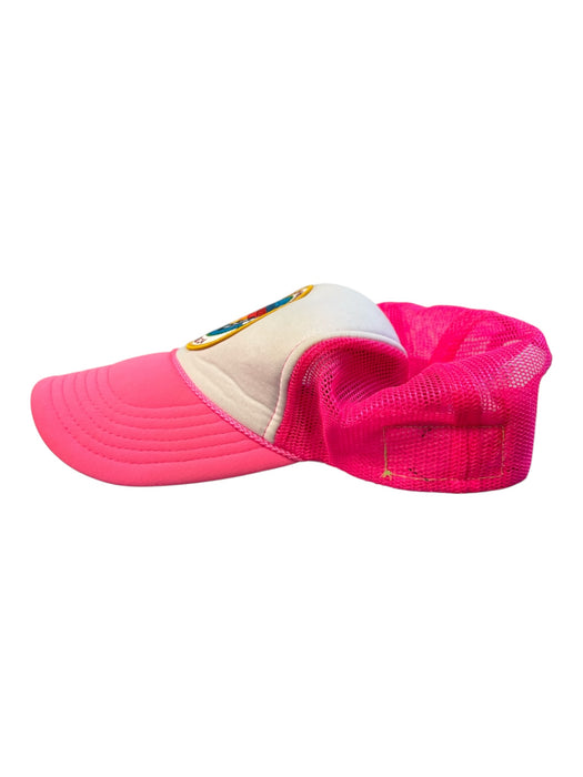 Aviator Nation Pink No Fabric Tag Logo Mesh Detail Patch Baseball Cap Hat Pink / One Size