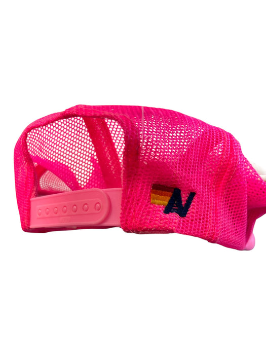 Aviator Nation Pink No Fabric Tag Logo Mesh Detail Patch Baseball Cap Hat Pink / One Size