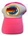 Aviator Nation Pink No Fabric Tag Logo Mesh Detail Patch Baseball Cap Hat Pink / One Size