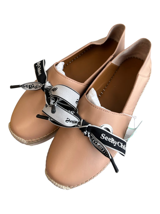 SeeByChloe Shoe Size 36 Peach Leather Almond Toe Tie Detail Slip On Shoes Peach / 36