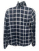 Elizabeth McKay Size 0 Navy & Multi Silk Long Sleeve Checkered Side Zip Top Navy & Multi / 0