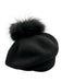 frr Black & Brown Angora Blend Pom Pom Stretch Racoon Fur Hat Black & Brown / One Size