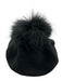 frr Black & Brown Angora Blend Pom Pom Stretch Racoon Fur Hat Black & Brown / One Size