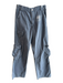 Zara Size 2 Grey Blue Cotton Mid Rise Zip Fly Cargo Pockets Wide Leg Jeans Grey Blue / 2