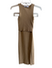 Zara Size XS Gold No Fabric Tag Sleeveless Elastic Waist Ribbed Skirt Set Gold / XS