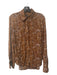 Rag & Bone Size S Brown, Tan & White Viscose Button Up Collared Paisley Top Brown, Tan & White / S