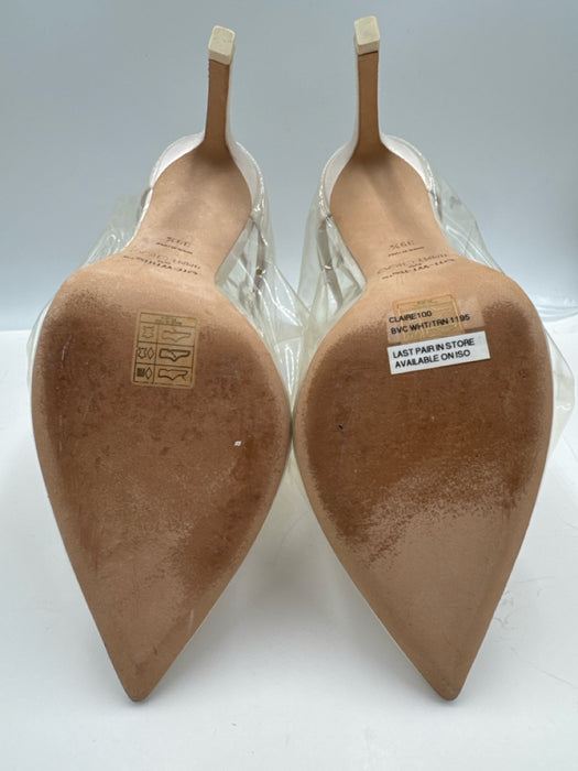 Jimmy Choo x Off-White Shoe Size 39.5 Ivory White Leather & Silk Plastic Pumps