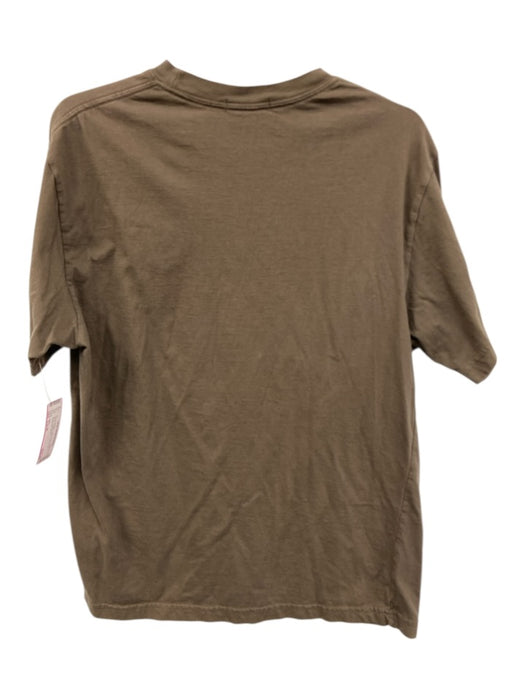 Dime Size Est M Brown Cotton Solid T shirt Crew Men's Short Sleeve Brown / Est M