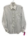 Yves Saint Laurent Vintage Size 14.5 White & Blue Cotton Men's Long Sleeve Shirt White & Blue / 14.5