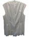 Akris Punto Size 12 Cream White Cotton Blend Cap Sleeve Zip Front V Neck Top Cream White / 12
