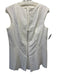 Akris Punto Size 12 Cream White Cotton Blend Cap Sleeve Zip Front V Neck Top Cream White / 12