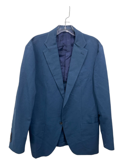 Sid Mashburn Blue Cotton Blend Solid 2 Button Men's Blazer 42S