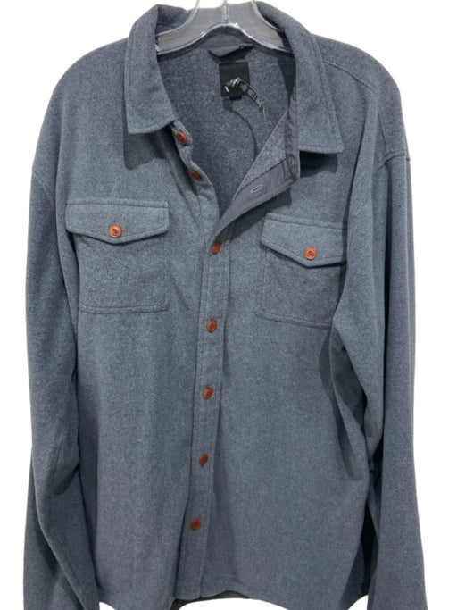 Vuori Size XXL Gray Synthetic Solid Button Down Men's Jacket XXL