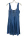 J Crew Size 6 Medium Wash Cotton Denim Sleeveless Square Neck Pleated Midi Dress Medium Wash / 6