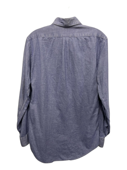 Sid Mashburn Size M Blue Cotton Solid Front Pocket Button up Long Sleeve Shirt Blue / M