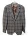 Suitsupply Gray & Brown Wool Blend Plaid 2 Button Men's Blazer Gray & Brown / 48