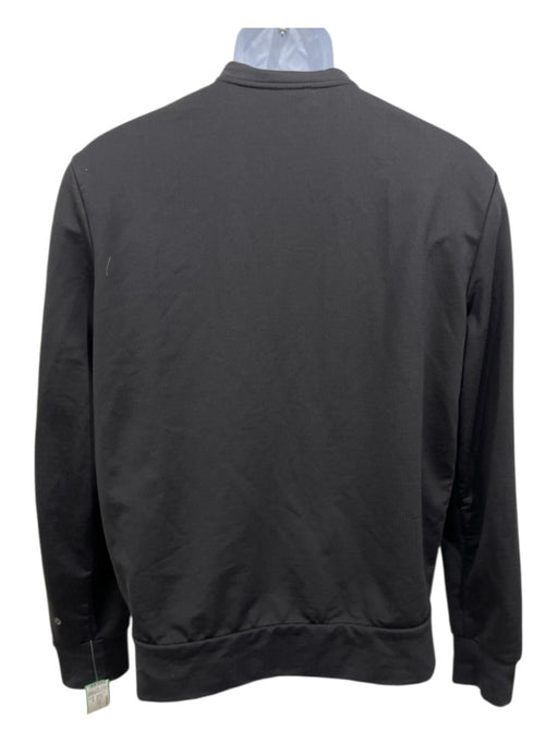 Moncler Size L Black Cotton Blend Solid Track Men's Jacket Black / L