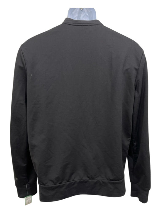 Moncler Size L Black Cotton Blend Solid Track Men's Jacket Black / L