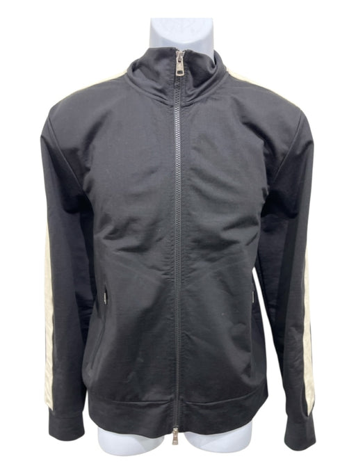 Moncler Size L Black Cotton Blend Solid Track Men's Jacket Black / L