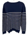 Polo Size M Navy Blue & White Pima Cotton Stripe Crewneck Men's Sweater Navy Blue & White / M