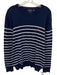 Polo Size M Navy Blue & White Pima Cotton Stripe Crewneck Men's Sweater Navy Blue & White / M