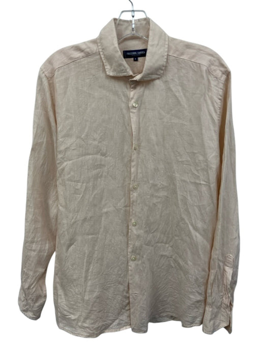 Frescobol Carioca Size M Beige Linen Solid Button Down Men's Long Sleeve Shirt Beige / M