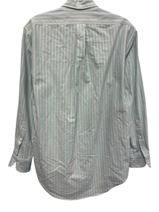 Sid Mashburn Size M Green & Pink Cotton Striped Oxford Men's Long Sleeve Shirt Green & Pink / M